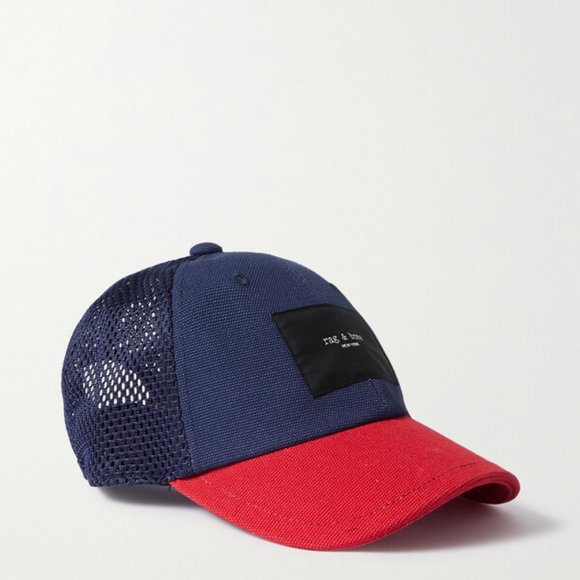 Rag & Bone Addison Appliqued Organic Cotton Canvas and Mesh Baseball Cap main image 7